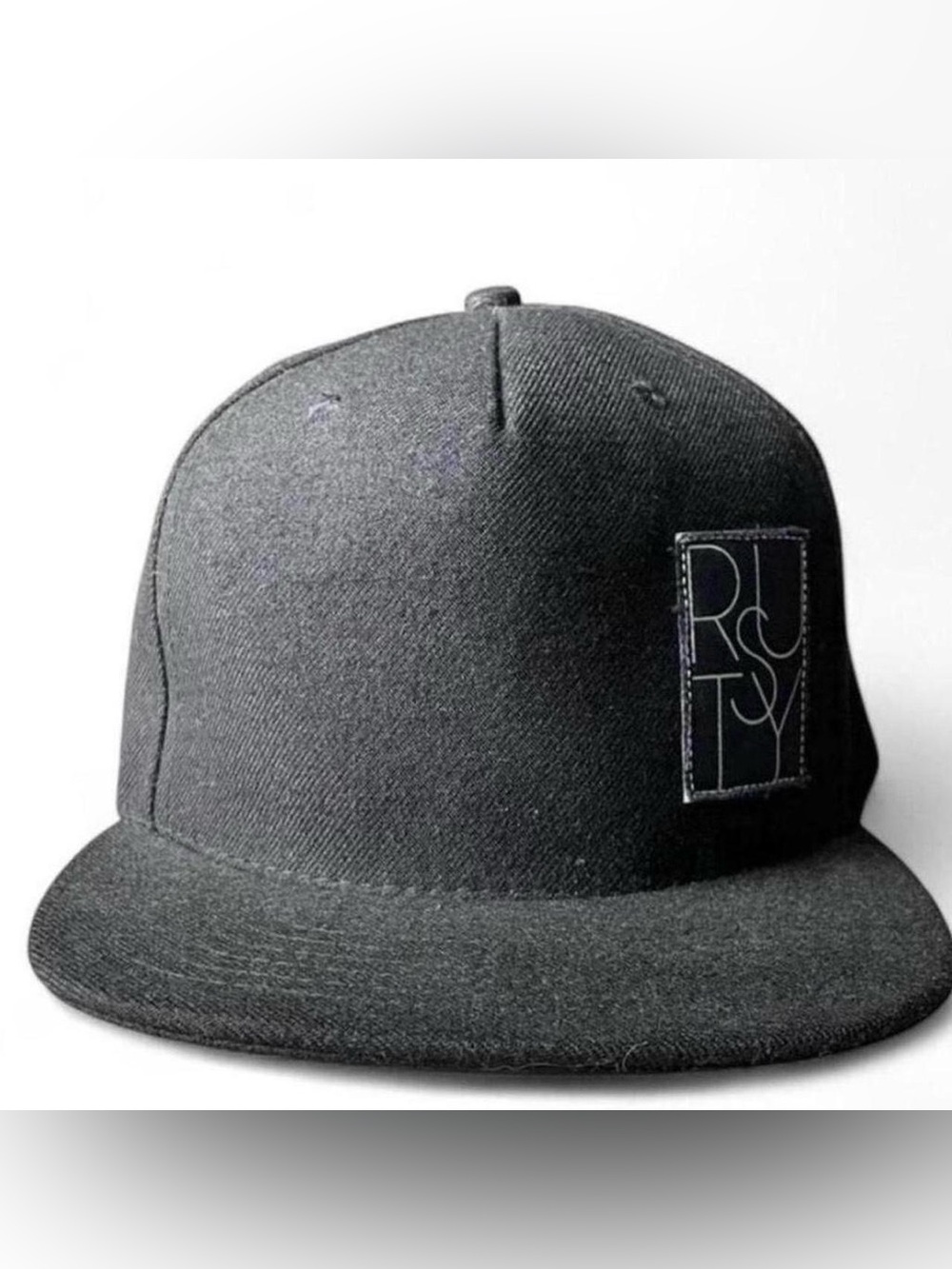 Rusty Black Adjustable Snapback Cap with Logo Embroidery